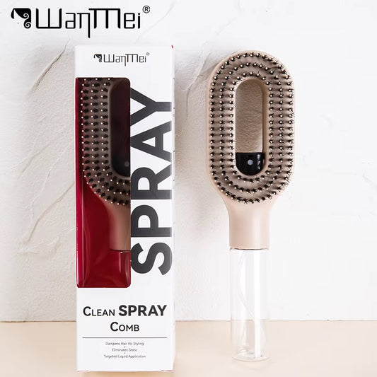 2-in-1 Hairbrush and Sprayer Comb with Nylon Bristles for Scalp Massage and Essential Oil Application